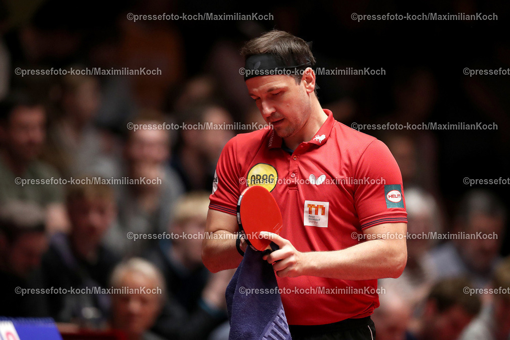 DueTTBL23052402074 | 23.05.2024, Tischtennis, Duesseldorf, ARAG CenterCourt, TTBL Herren, Halbfinale Playoffs Spiel 2, Borussia Düsseldorf - TSV Bad Königshofen: Timo Boll (Borussia Düsseldorf)