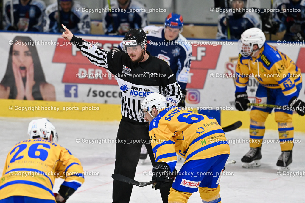 ESC Steindorf vs. EHC Althofen | Wucherer Gerald Referee, #67 Schettina Kevin EHC Althofen, ESC Steindorf vs. EHC Althofen, ESC Steindorf vs. EHC Alhofen am 03.03.2024 in Steindorf (Ossiachersee Halle), Austria, (Photo by Bernd Stefan)