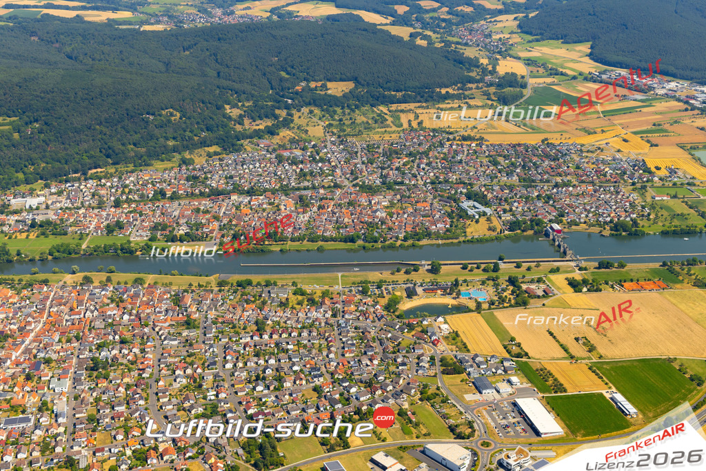 Das Luftbild zeigt : Großwallstadt Kleinwallstadt - Die Luftaufnahme wurde 2023 vom UL-Flugzeug aus erstellt ( keine Drohne ) - Hochauflösende Luftaufnahme - Für grossformatige Ausdrucke geeignet. Die Geschenkidee !Mit Lizenz und Bildrechte bestellbar