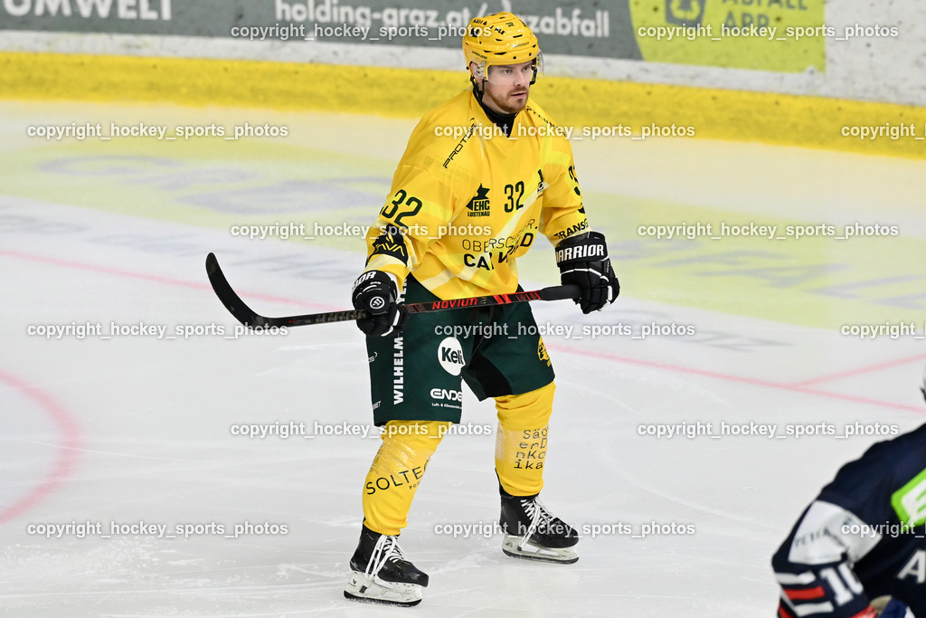 ATSE Graz vs. EHC Lustenau | #32 Stefan Daniel EHC Lustenau, ATSE Graz vs. EHC Lustenau, ATSE Graz vs. EHC Lustenau am 14.02.2026 in Graz (Merkur Eishalle ), Austria, (Photo by Bernd Stefan)