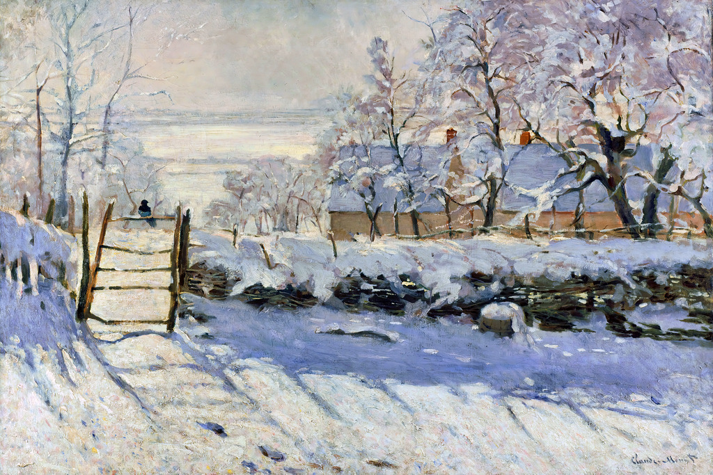 2502002 - Claude Monet - Die Elster | Moderne Wandbilder auf Leinwand, Acylglas, Alu-Dibond oder als Poster. Tauchen Sie ein in die Welt KI-generierter Kunstwerke - entdecken Sie hochwertige Kunstdrucke unserer Gemälde, Illustrationen und fotorealistischen Motive.