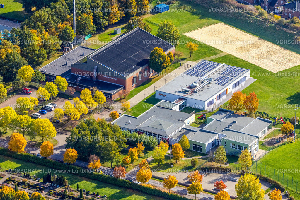 Hamm221003147 | Luftbild, Franz-Voß-Halle, HSC 08 Hammer SportClub 2008, Sport-Kita Grashüpfer, Herbstfarben, Rhynern, Hamm, Ruhrgebiet, Nordrhein-Westfalen, Deutschland