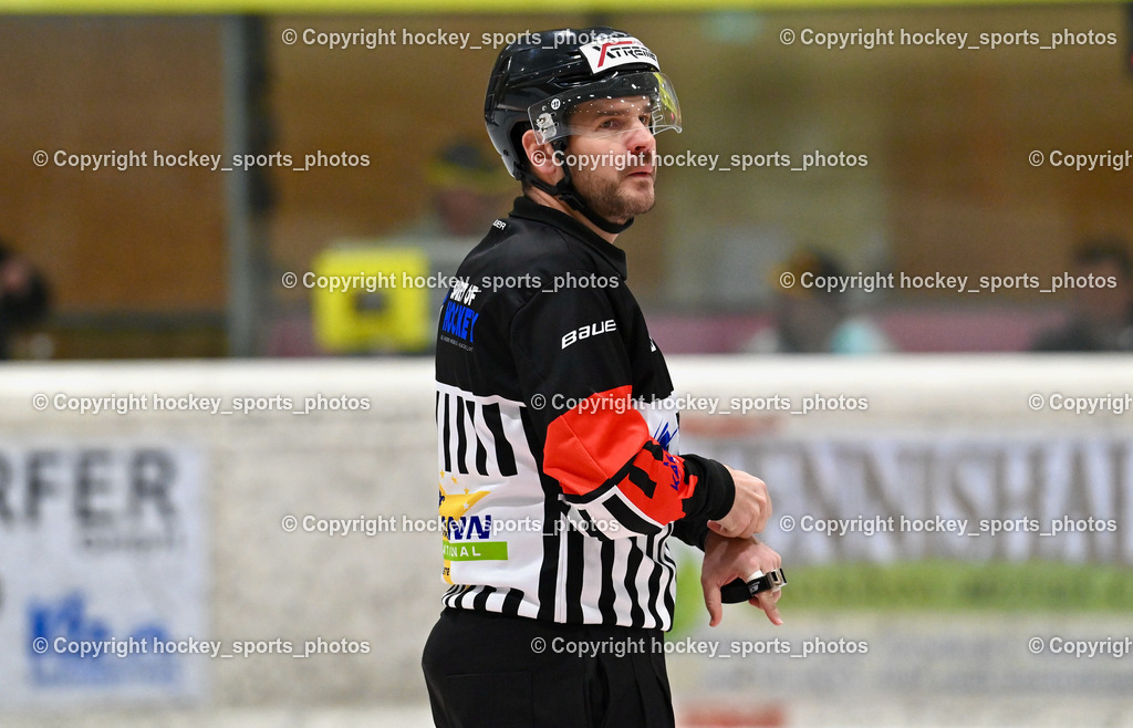 EC Hornets Spittal vs. ESC Steindorf 23.2.2024 | WIDMANN Floria Referee, EC Hornets Spittal vs. ESC Steindorf 23.2.2024, EC Hornets Spittal vs. ESC Steindorf 23.2.2024 am 23.02.2024 in Spittal an der Drau (Eissportzentrum Spittal), Austria, (Photo by Bernd Stefan)