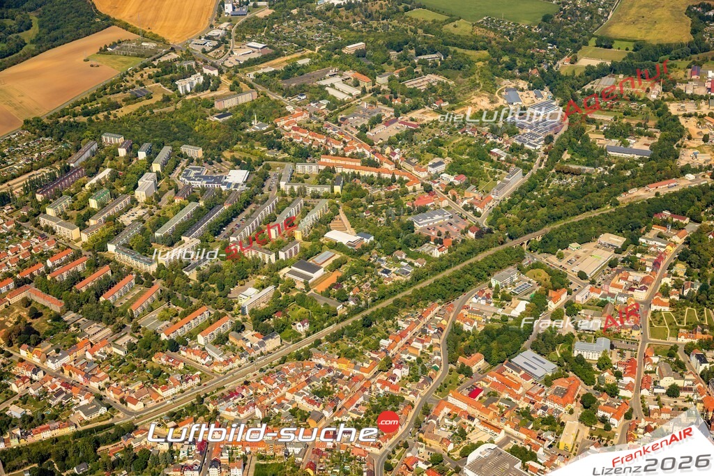 Luftbild der Stadt Apolda - Die Luftaufnahme wurde 2025 vom UL-Flugzeug heraus erstellt ( keine Drohne ) - Hochauflösende Luftaufnahme - für professionelle Ausdrucke geeignet. Die Geschenkidee !Hier alle&nbsp;Infos zur Lizenzierung der LuftaufnahmeWir fliegen auch dieses Jahr wieder in Ihre Region um Luftbilder zu erstellen.- Luftbild anfragen