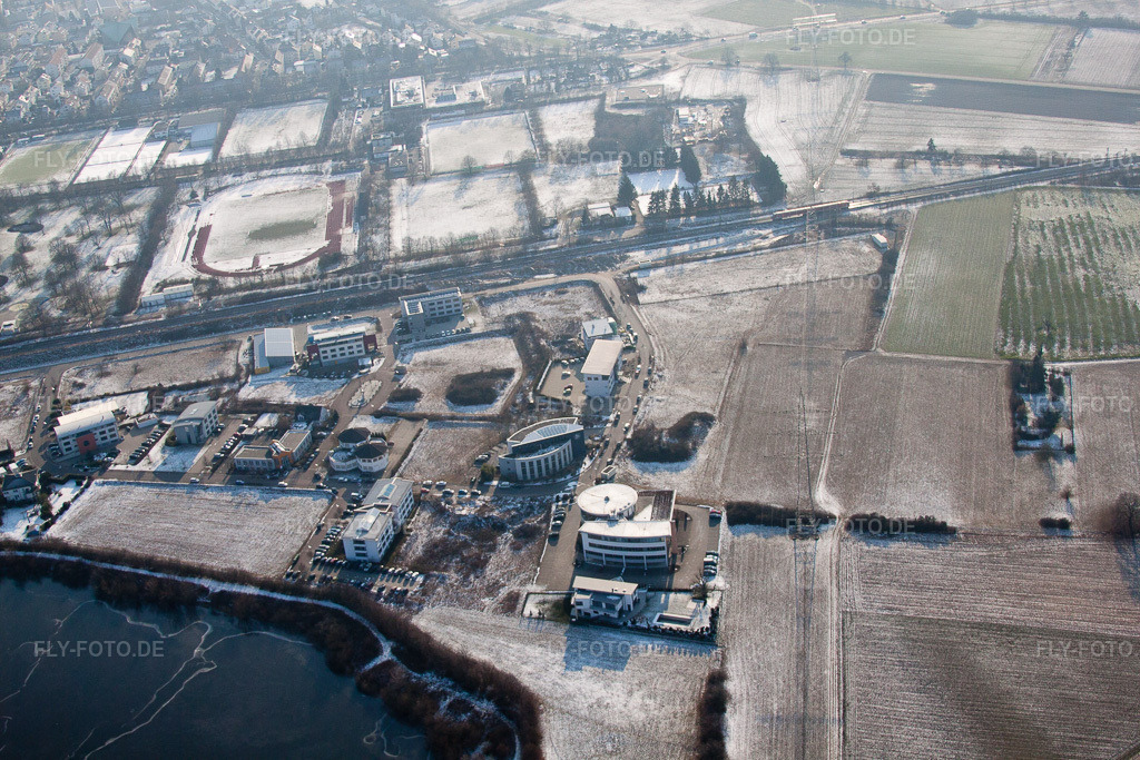 Luftbild: SHK im Winter in Bruchsal im Bundesland Baden-Württemberg in Deutschland. Foto: IMG_48785.jpg vom 06.02.2012 durch Werner Riehm/FLY-FOTO.de