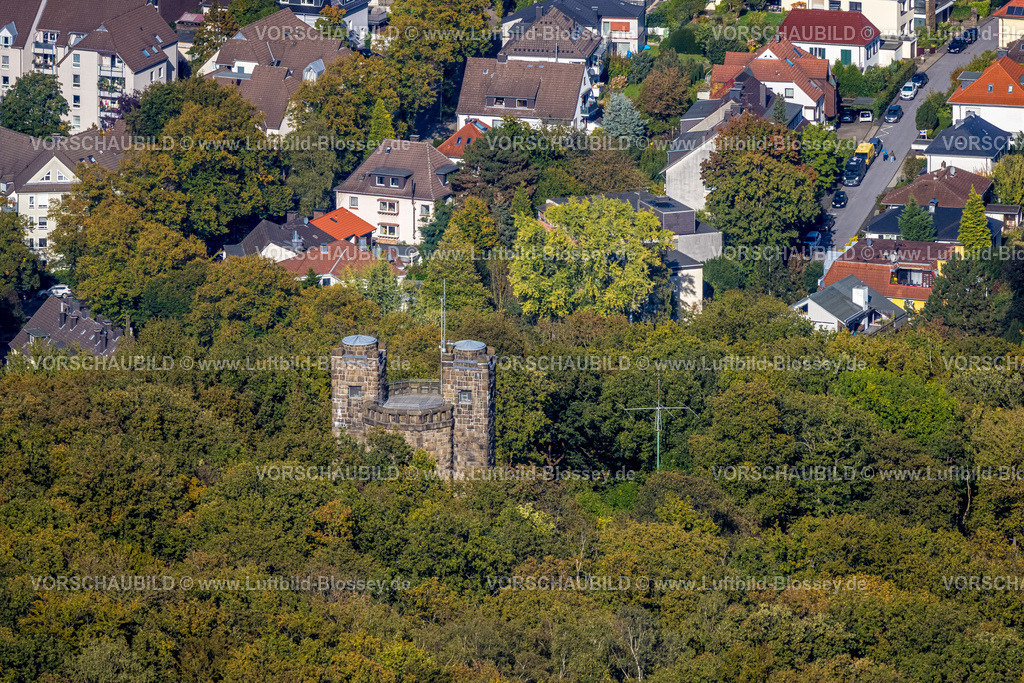 Hagen241005012 | Luftbild, Eugen-Richter-Turm mit Sternwarte Hagen des Drei TürmeWeg, bestehend aus Bismarckturm, Eugen-Richter-Turm und Kaiser-Friedrich-Turm, Waldgebiet, Wehringhausen, Hagen, Ruhrgebiet, Nordrhein-Westfalen, Deutschland