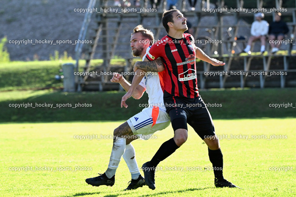 ATUS Nötsch vs. FC Dölsach  | #5 Nebojsa Markovic FC Dölsach, #9 Raphael Nageler ATUS Nötsch, ATUS Nötsch vs. FC Dölsach , ATUS Nötsch vs. FC Dölsach  am 03.08.2025 in Nötsch (Sportplatz Nötsch), Austria, (Photo by Bernd Stefan)