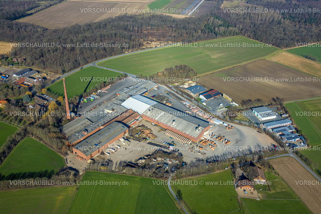 Olfen230206316Vinnum | Luftbild, Hüning Elementbau, Hauptstraße, Olfen-Kirchspiel, Olfen, Münsterland, Nordrhein-Westfalen, Deutschland