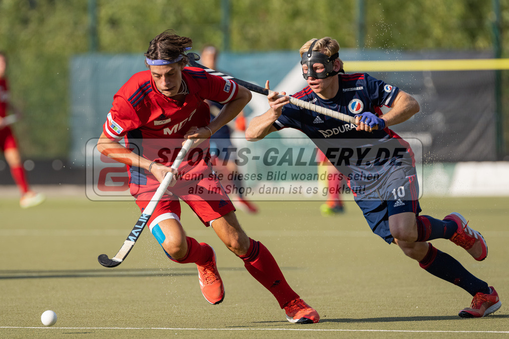 HK_20220903_109790 | 1. Bundesliga Herren Düsseldorfer HC - Mannheimer HC am 3.9.2022 DHC Düsseldorf, Düsseldorf , Hartkopf Lasse ( Düsseldorfer HC #6 ) , Linus Müller ( Mannheimer HC #10 )