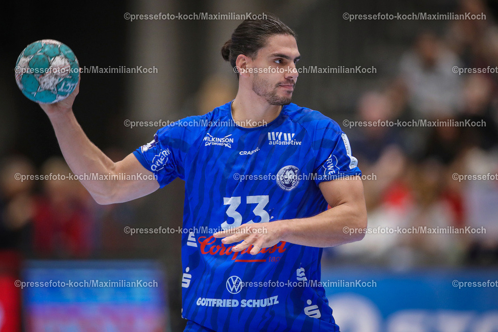 Due1HBL11022401030 | 11.02.2024, Handball, Düsseldorf, Mitsubishi Electric Halle, Liqui Moly Handball Bundesliga, Spieltag 21, Saison 2023 2024, Bergischer HC - THW Kiel: Eloy Morante Maldonado (Bergischer HC)