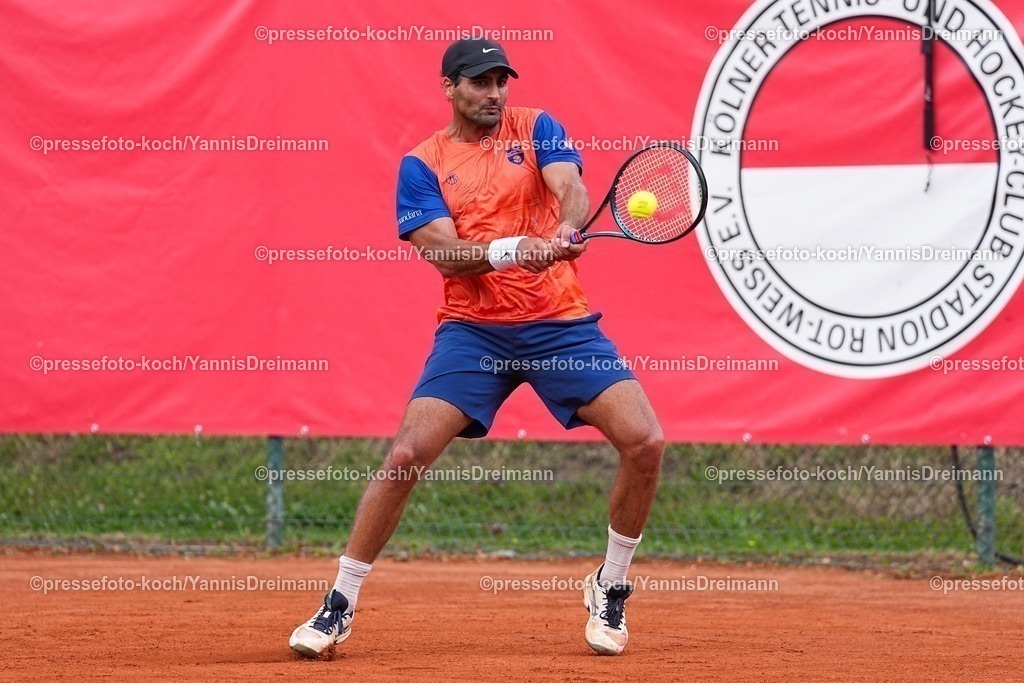 xYDR11072501047 | 11.07.2025, xydrx, Köln, Tennis, 1.Bundesliga Herren, Kölner THC Stadion Rot-Weiss 1 - TC Bredeney 1, Tennisanlage Olympiaweg: Benjamin Hassan ( TC Bredeney 1)