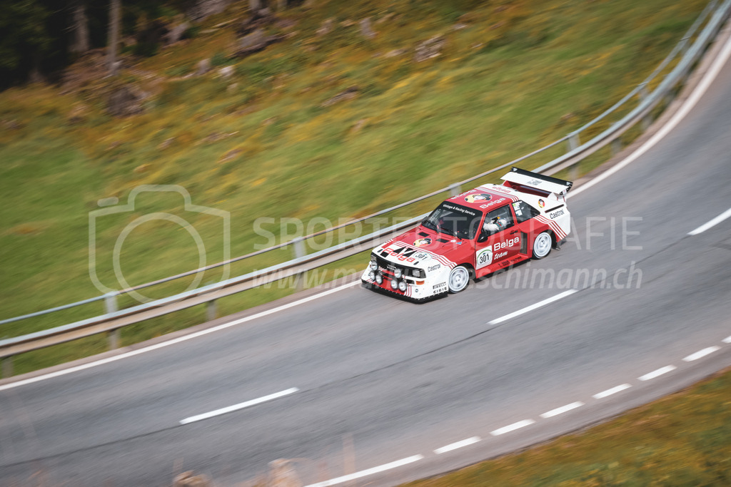 21. Arosa ClassicCar 2025 - 7. =September= 2025 | Serge Endress aus Wollerau (SUI) in einem Audi Quattro S1 aus dem Jahre 1986 mit Startnummer 301 am Arosa ClassicCar 2025 in der Kategorie Sport Trophy..@arosaclassiccar, @arosa.official, #arosaclassiccar, #arosa, #76curves, #classiccarBild: Sportfotografie Markus Aeschimann | www.markus-aeschimann.ch - Realisiert mit Pictrs.com