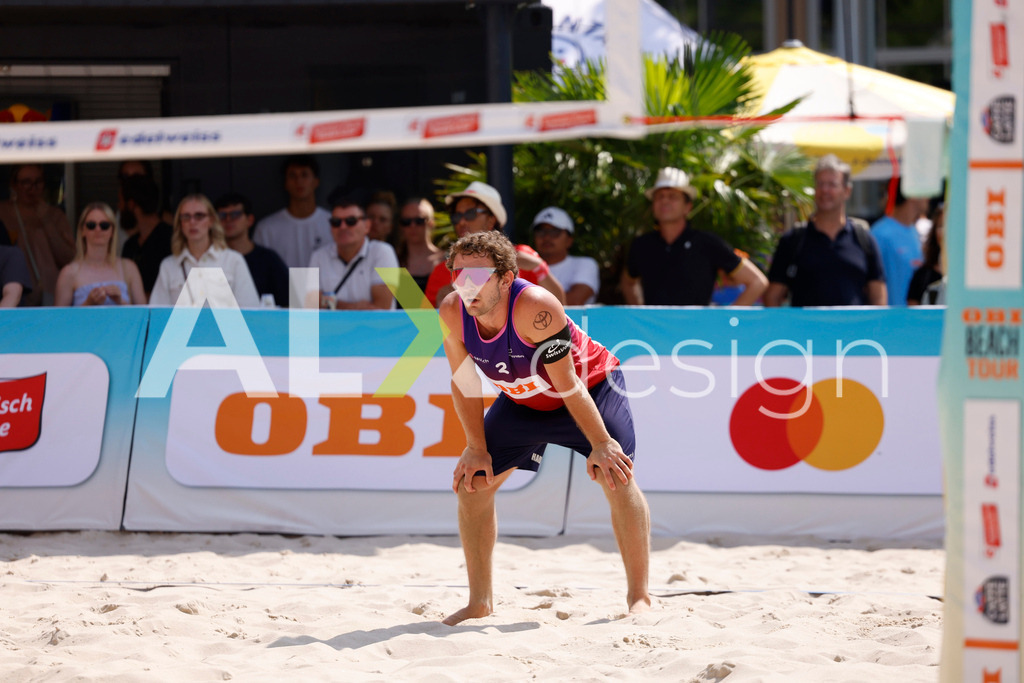 Obi BeachTour 2026 - Basel | BASEL, SWITZERLAND - JULY 19: YVES HAUSSENER (SUI) during the Obi BeachTour 2026 match between HAGENBUCH / HAUSSENER (SUI) and LEITNER / KINDL (AUT) at Barfüsserplatz on July 19, 2026 in Basel, Switzerland. - Realisiert mit Pictrs.com