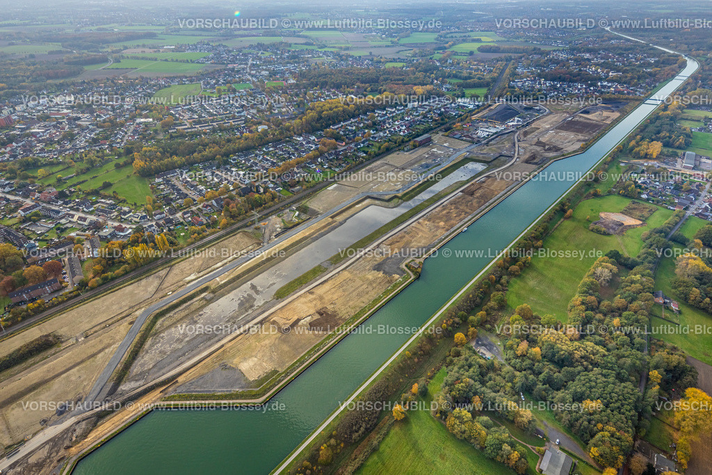 Bergkamen221013312 | Luftbild, Wasserstadt Aden, Baugebiet für geplantes Stadtquartier auf dem Gelände der ehemaligen Zeche Haus Aden, Datteln-Hamm-Kanal, Heil, Bergkamen, Ruhrgebiet, Nordrhein-Westfalen, Deutschland