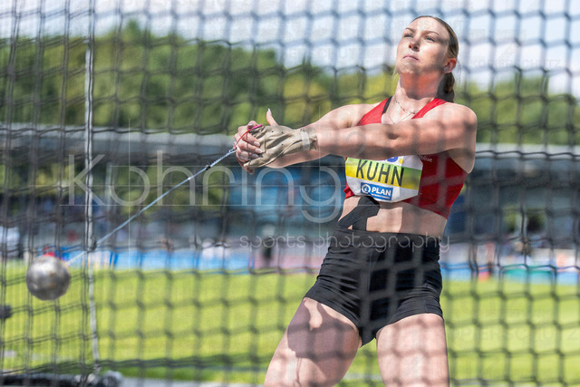 Deutsche Leichtathletik-Meisterschaften; Bochum-Wattenscheid, 25.07.2026 | Aileen Kuhn (Eintracht Frankfurt e.V.) ist Deutsche Meisterin im Hammerwerfen; Deutsche Leichtathletik-Meisterschaften am 25.07.2026 im Lorheide-Stadion, Bochum-Wattenscheid (Nordrhein-Westfalen).