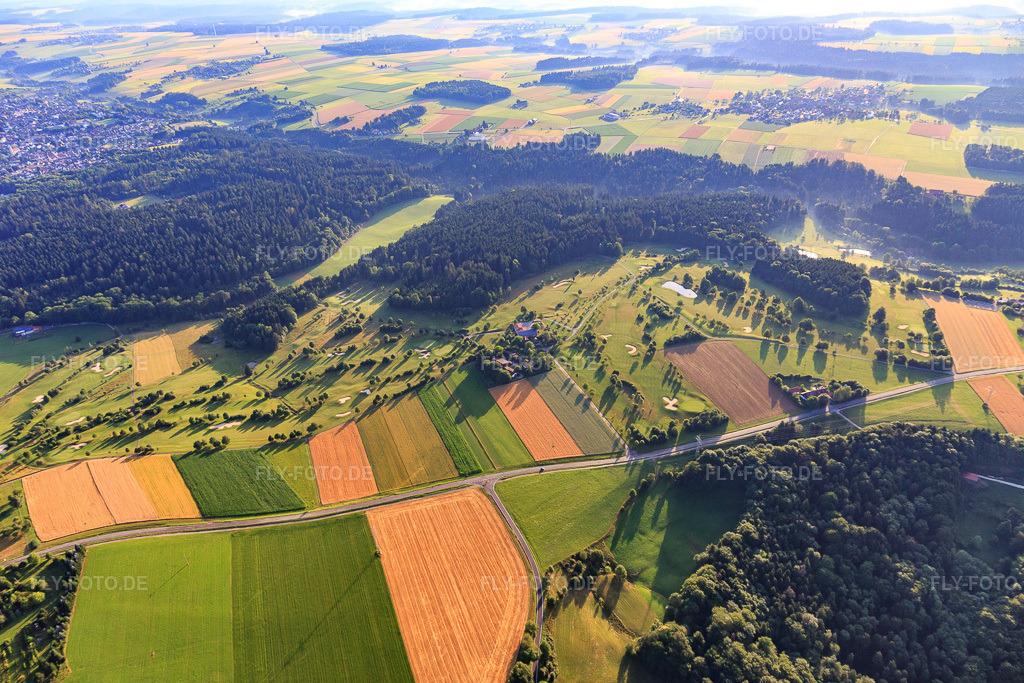 Luftbild: Golfplatz des Golf- und Landclub Haghof e.V. im Ortsteil Breitenfürst in Welzheim im Bundesland Baden-Württemberg in Deutschland. Foto: IMG_101567.jpg vom 08.07.2017 durch Werner Riehm/FLY-FOTO.deWWW.GLC-HAGHOF.DE