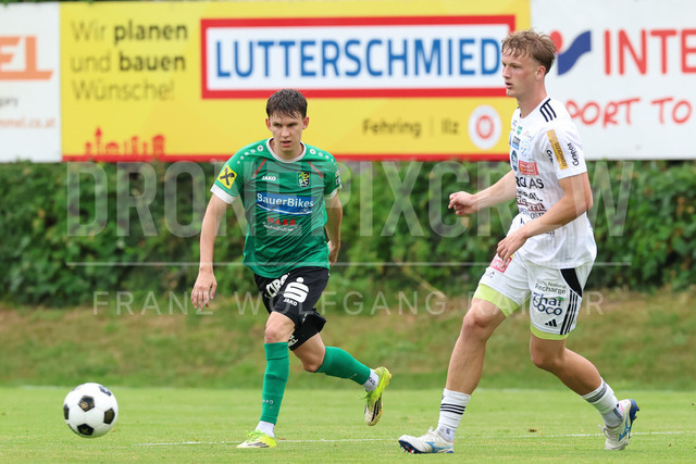 Friendly Match: SC Weiz vs TSV Hartberg in Weiz | Weiz, AUSTRIA, 01.JUL.26 - SOCCER - ADMIRAL Bundesliga, SC Weiz vs TSV Hartberg, test match. The image shows Thomas Fink (SC Weiz) and Konstantin Schopp (Hartberg).