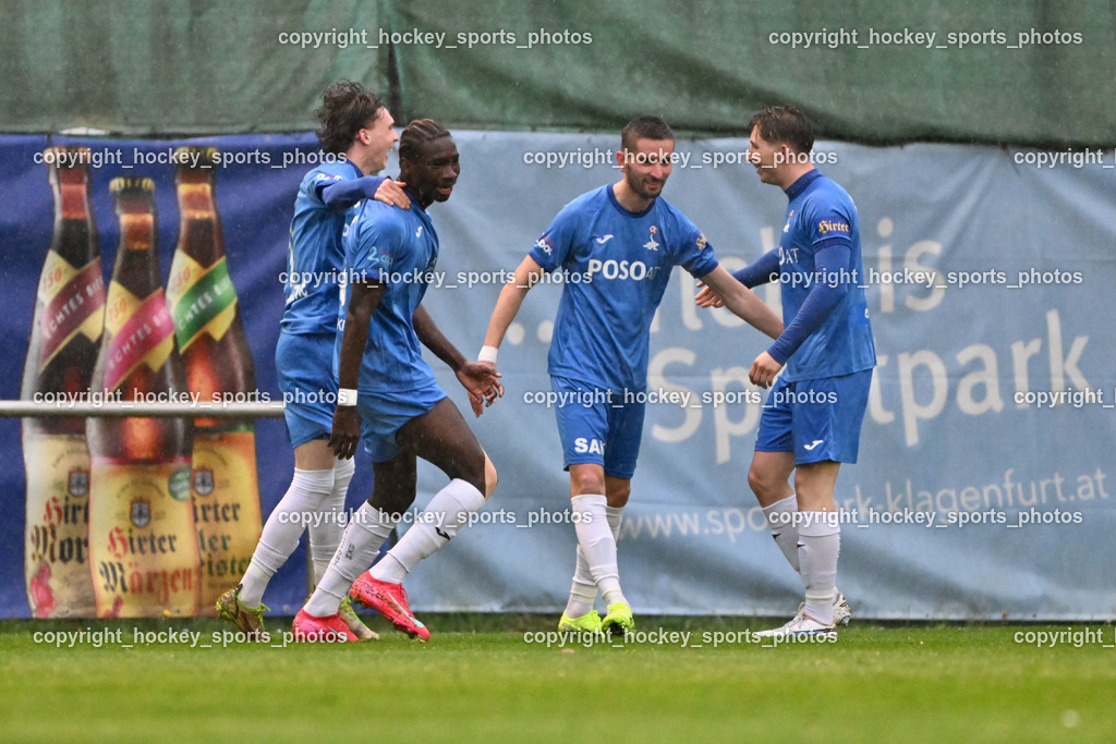 SAK vs. KAC 1909 | Jubel SAK Mannschaft, #8 Issa Diakite SAK, #7 Hrvoje Jakovljevic SAK, #17 Jan Sasa Ogris-Martic SAK, #9 Izidor Erazem Kamsek, SAK vs. KAC 1909, SAK vs. KAC 1909 am 17.04.2025 in Klagenfurt (Sportpark Welzenegg), Austria, (Photo by Bernd Stefan)