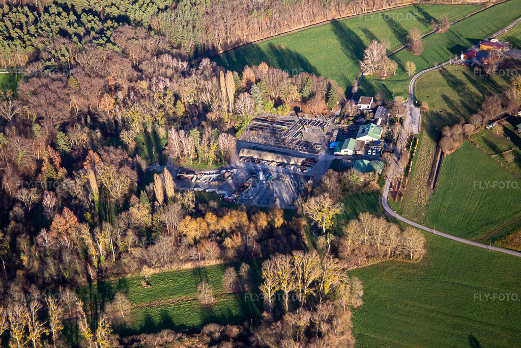 Luftbild: Bienwald-Baumschule in Berg im Bundesland Rheinland-Pfalz in Deutschland. Foto: IMG_135735.jpg vom 03.01.2023 durch Werner Riehm/FLY-FOTO.de