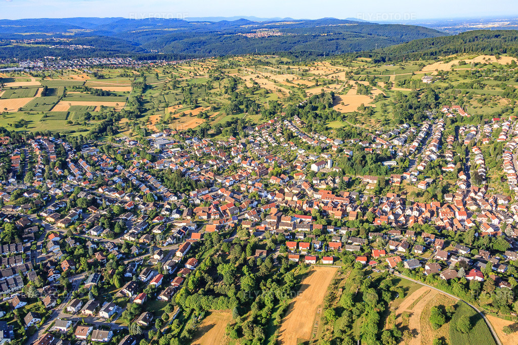 Luftbild: Bergacker im Ortsteil Grünwettersbach in Karlsruhe im Bundesland Baden-Württemberg in Deutschland.Foto: IMG_083961.jpg vom 26.07.2015 durch Werner Riehm/FLY-FOTO.deAuflösung des Originals: 5472 x 3648 px