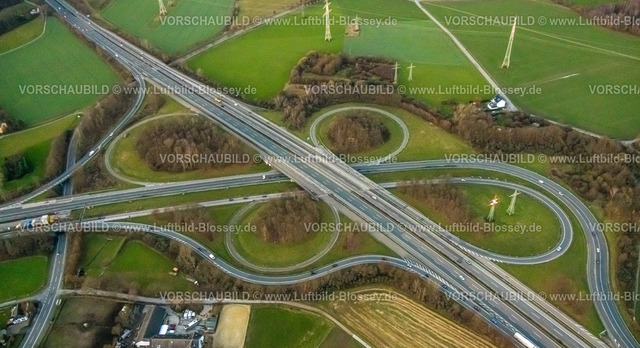 Witten230102441 | Luftbild, Autobahnkreuz Dortmmund/Witten, A45 und A44, Persebeck, Dortmund, Ruhrgebiet, Nordrhein-Westfalen, Deutschland