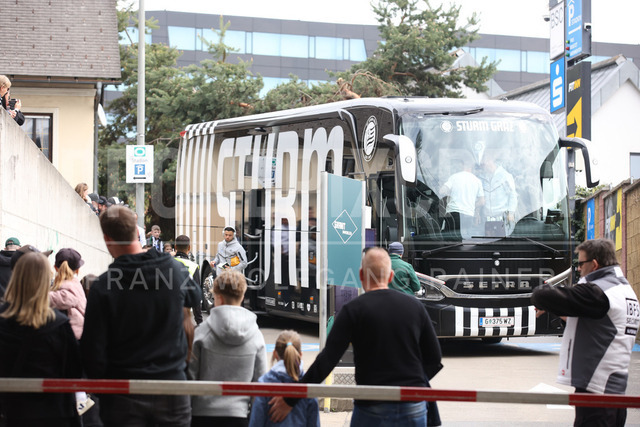 SK Puntigamer Sturm Graz vs TSV Egger Glas Hartberg – Championship Group    | Graz, Austria, 12.Apr.26 - SOCCER - ADMIRAL Bundesliga, SK Puntigamer Sturm Graz vs TSV Egger Glas Hartberg. The image shows arrival of Sturm.    