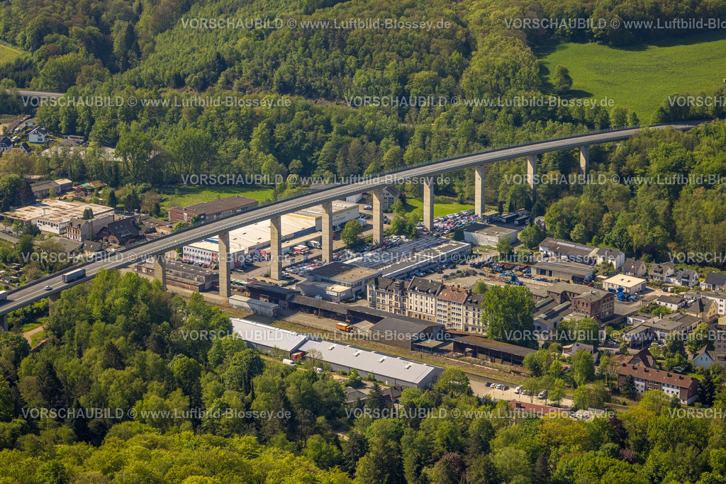 Hagen240504321 | Luftbild, Brücke Volmeabstieg zur Bundesstraße B54, Landesstraße L693, Gewerbegebiet Delsterner Straße, Eilpe, Hagen, Ruhrgebiet, Nordrhein-Westfalen, Deutschland