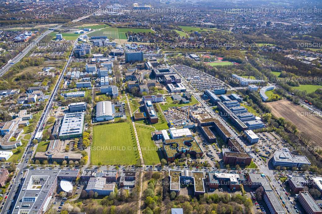 Dortmund220400862 | Luftbild, Technische Universität Dortmund mit Baustelle für das For­schungs­zen­trum CALEDO, Campus Nord, Eichlinghofen, Dortmund, Ruhrgebiet, Nordrhein-Westfalen, Deutschland