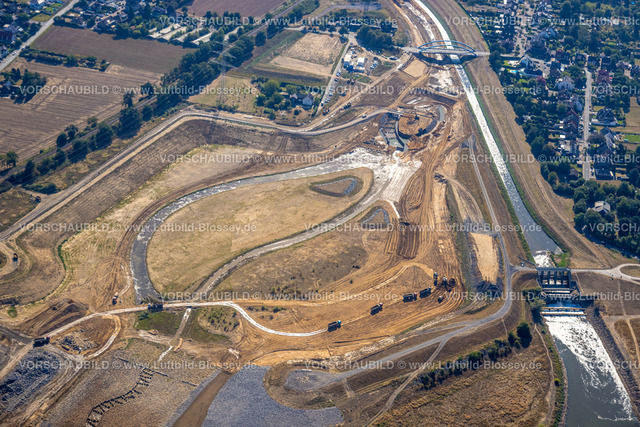 Dinslaken220806364Emschermuendung | Luftbild, Emschermündung Renaturierung, Rheinaue Walsum, Fluss Rhein und Fluss Emscher, Eppinghoven, Dinslaken, Ruhrgebiet, Nordrhein-Westfalen, Deutschland
