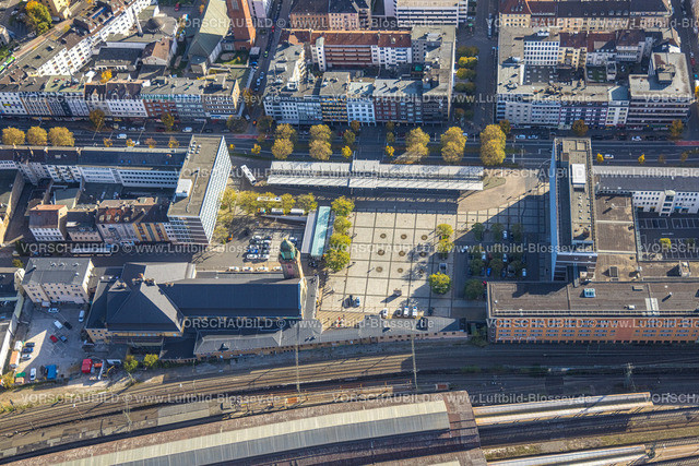 Hagen221016068 | Luftbild, Gebäude Hauptbahnhof mit Bahnhofsvorplatz, Mittelstadt, Hagen, Ruhrgebiet, Nordrhein-Westfalen, Deutschland