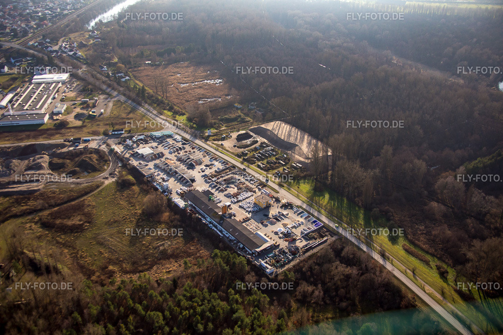 Gartenkies | Luftbild: Gartenkies im Ortsteil Neudorf in Graben-Neudorf im Bundesland Baden-Württemberg in Deutschland. Foto: IMG_085437.jpg vom 19.12.2015 durch Werner Riehm/FLY-FOTO.de - Realisiert mit Pictrs.com