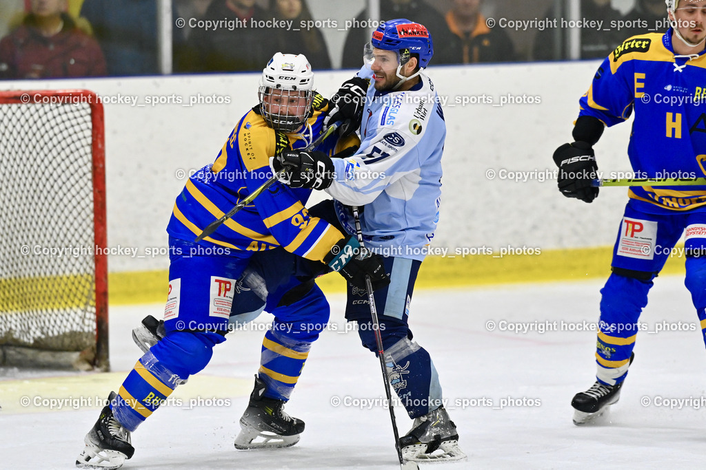EHC Althofen vs. ESC Steindorf 6.3.2024 | #92 Jagarinec Jakob Lukas EHC Althofen, #57 Wilfan Franz ESC Steindorf, EHC Althofen vs. ESC Steindorf 6.3.2024, EHC Althofen vs. ESC Steindorf am 06.03.2024 in Althofen (Stadthalle Althofen ), Austria, (Photo by Bernd Stefan)