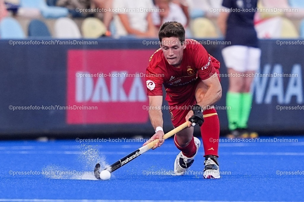 xydrx10082505049 | 10.08.2025, xydrx, Herren EuroHockey Championship 2025, Gruppenphase, Gruppe A, Spanien - Österreich, Sparkassenpark Mönchengladbach: Marc Vizcaino (ESP #23)