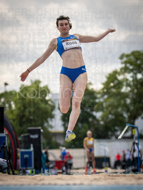 Juniorengala 2026; Mannheim, 14.06.2026 | MANNHEIM, GERMANY - JUNE 14, 2026 : Berenike Roos (GER/TV Wattenscheid 01) competing in the women’s long jump during the Juniorengala 2026 at Michael-Hoffmann-Stadion on June 14, 2026 in Mannheim, Germany.