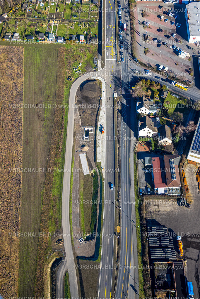 Luenen230204530 | Luftbild, Baustelle Am Kanal an der Dortmunder Straße, am Stadthafen, Lünen, Ruhrgebiet, Nordrhein-Westfalen, Deutschland