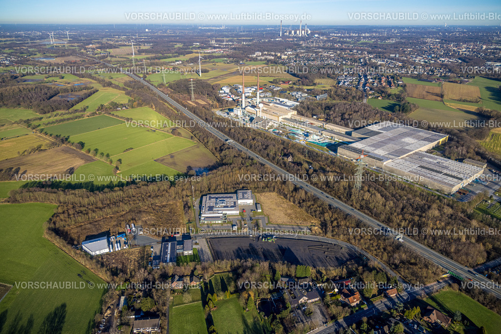 Gladbeck240107746 | Luftbild, Werk Pilkington Deutschland AG Glashersteller, Autobahn A31, Lenord Bauer & Co. GmbH mit Baugebiet an der Heinrich-Hertz-Straße, Rentfort, Gladbeck, Ruhrgebiet, Nordrhein-Westfalen, Deutschland