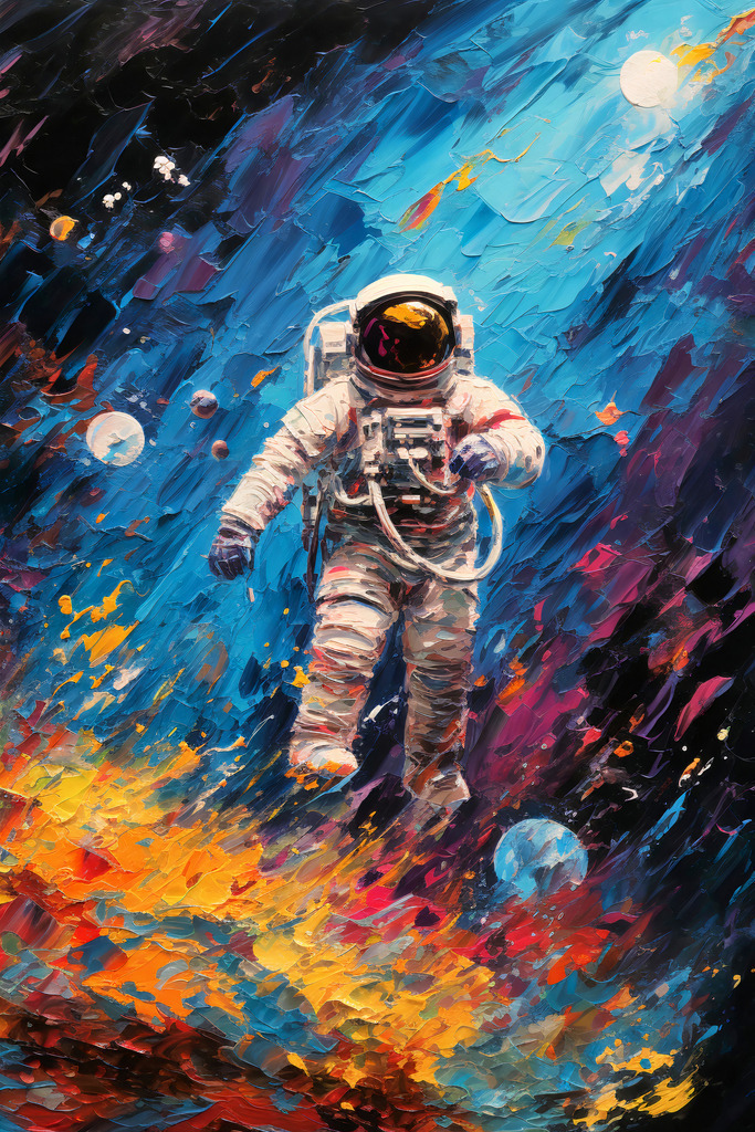 2307086 - Astronaut | Eindrucksvolles digitales Gemälde eines Astronauts. Bestellen Sie dieses Motiv als hochwertiges Wandbild oder Poster in vielen Ausführungen und Größen.