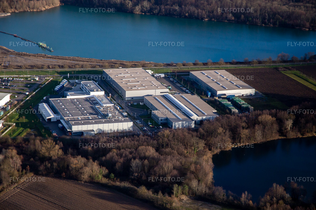 Luftbild: Industriegebiet Faureciastraße Groke GmbH in Hagenbach im Bundesland Rheinland-Pfalz in Deutschland. Foto: IMG_135739.jpg vom 03.01.2023 durch Werner Riehm/FLY-FOTO.de