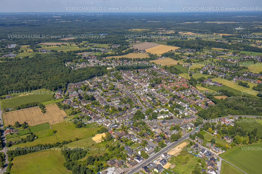 Bottrop250801659Kirchhellen | Luftbild, Wohngebiet Ortsansicht Ortsteil Grafenwald, Kirchhellen-Süd, Bottrop, Ruhrgebiet, Nordrhein-Westfalen, Deutschland