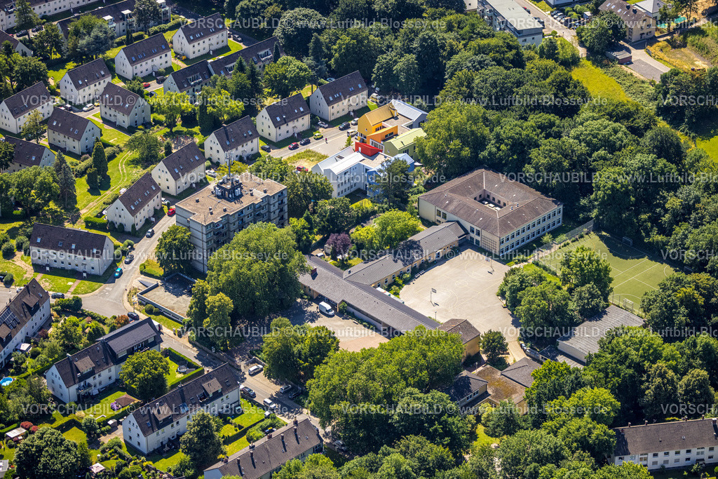 Essen230702652 | Luftbild, Gesamtschule Borbeck, Evang. Kindertagesstätte, Gerschede, Essen, Ruhrgebiet, Nordrhein-Westfalen, Deutschland