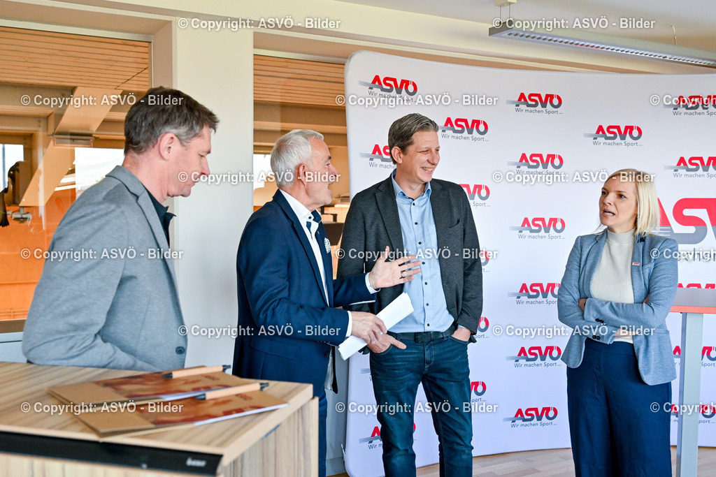 ASVÖ_ Pressekonferenz Spendentool_ 05.03.2026-10 | 05.03.2026, GRAZ, AUT, ASVÖ, Pressekonferenz Spendentool, Wie ermöglichen Spenden, im Bild Peter Reichl (Präsident ASVÖ Österreich), Björn Lobenwein (Obmann Dynamo Sport), Michael Horvath, (Vize Präsident ASVÖ Steiermark), Manuela Fally (Geschäftsführerin ASVÖ Steiermark), © ASVÖ Steiermark/Dostal - Realisiert mit Pictrs.com