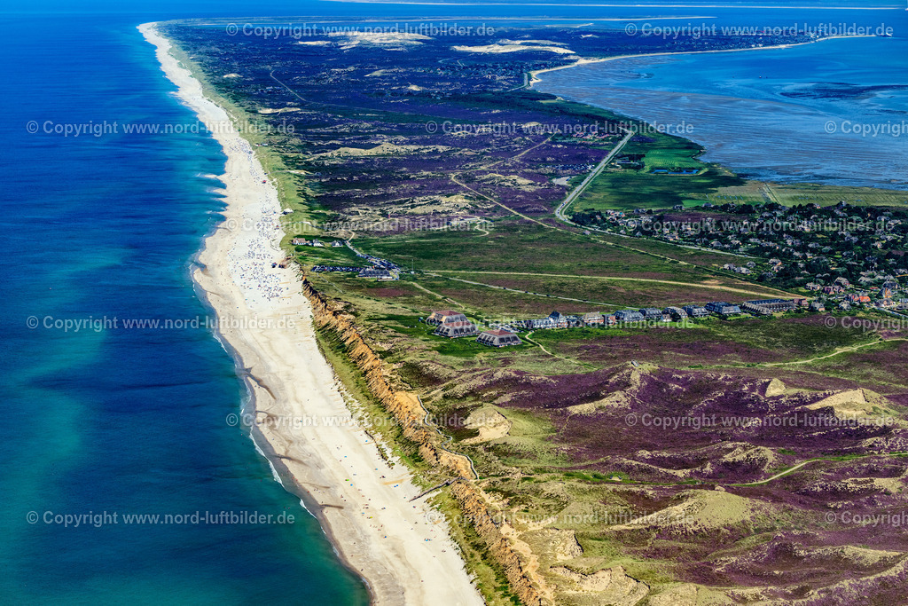 Sylt_Kampen_Rotes_Kliff_ELS_4781130825 | KAMPEN (SYLT) 13.08.2025 Küsten- Landschaft an der Steilküste Rotes Kliff mit dem Hotel Rungholt in Kampen (Sylt) im Bundesland Schleswig-Holstein, Deutschland. // Coastal landscape on the steep coast of Rotes Kliff with the Hotel Rungholt in Kampen (Sylt) in the state Schleswig-Holstein, Germany. Foto: Martin Elsen