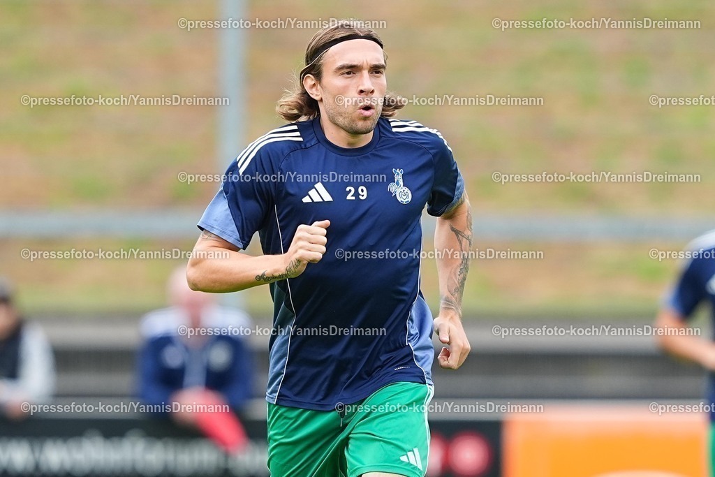 xYDR16072501010 | 16.07.2025, xydrx, Fußball, VFB Homberg - MSV Duisburg, Testspiel, PCC-Stadion: Joshua Bitter (MSV Duisburg #29)