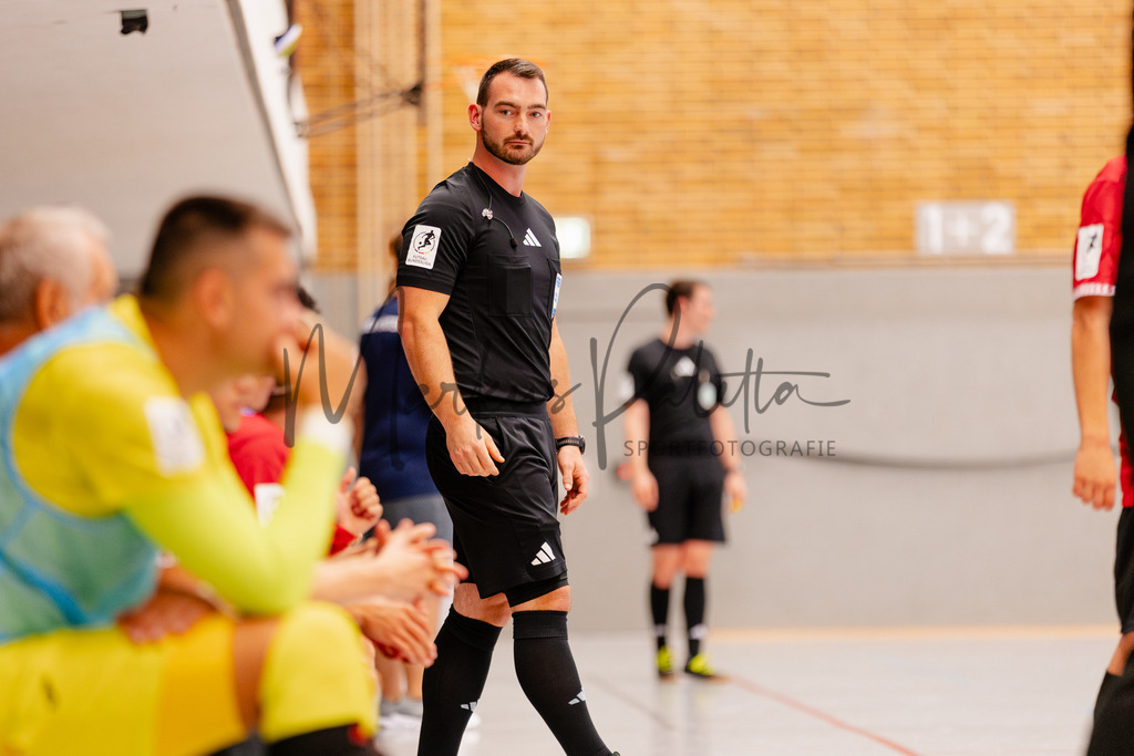 Futsal-Bundesliga, Saison 2025/2026, 2. Spieltag: SC Preußen Münster - FC Liria Futsal Berlin | Futsal-Bundesliga, Saison 2025/2026, 2. Spieltag, SC Preußen Münster empfängt FC Liria Berlin in der Universitäts-Sporthalle in Münster. Foto: sportfotografie.ms | Markus Paletta - Realisiert mit Pictrs.com