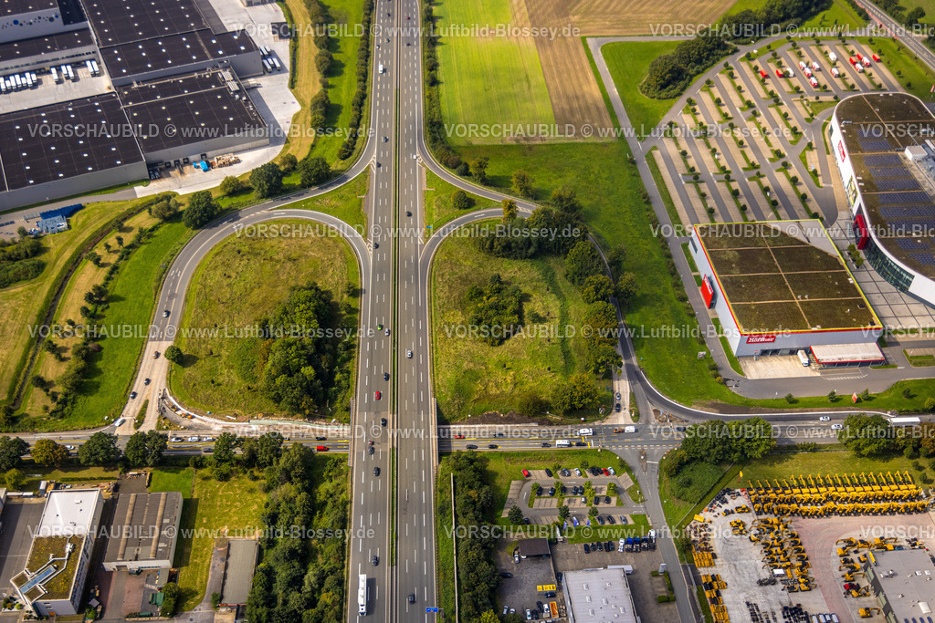 Hamm230900752 | Luftbild, Autobahn-Anschlussstelle Hamm, Autobahn A2 und Werler Straße, Stadtbezirk Rhynern, Hamm, Ruhrgebiet, Nordrhein-Westfalen, Deutschland