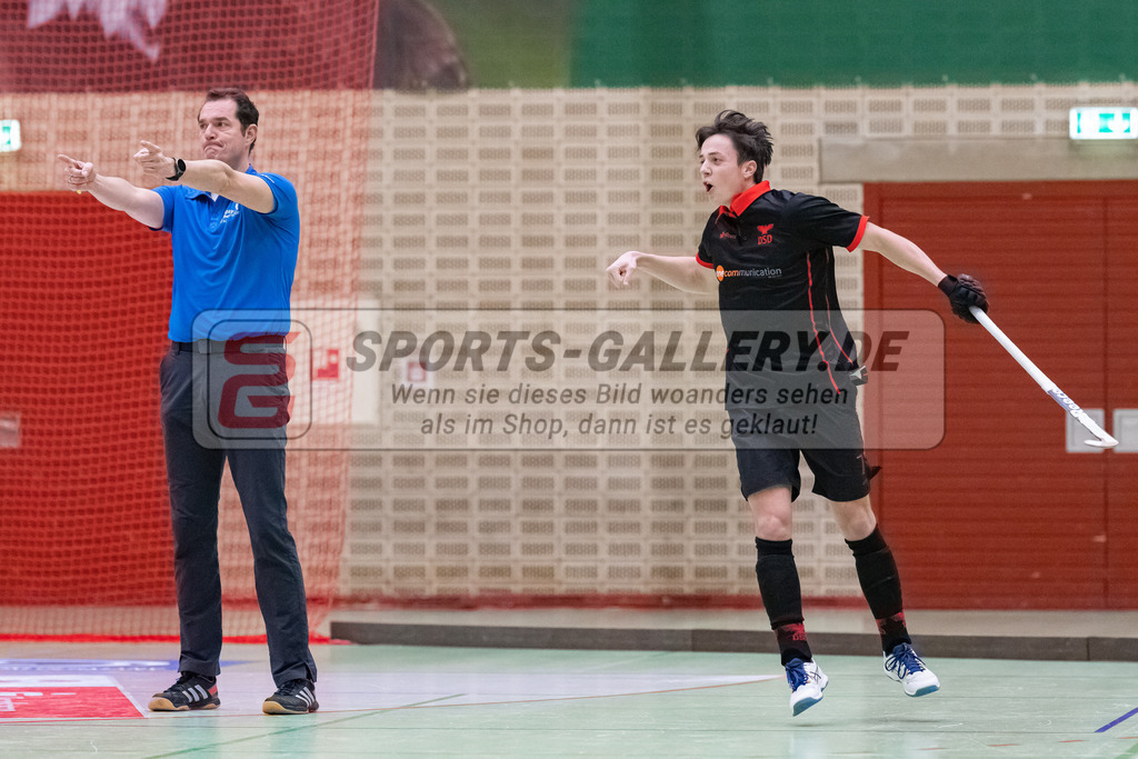 HK_20230113_102742 | 1. Bundesliga ( Halle ) Herren Crefelder HTC - DSD Düsseldorf am 13.1.2023 Crefelder HTC  ( CHTC ) Halle Glockenspitz , Krefeld , Lukas Muth ( DSD Düsseldorf #7 )