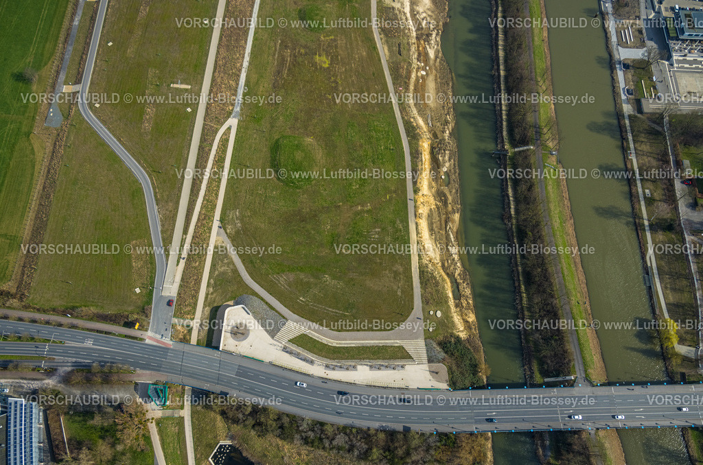 Hamm240306412 | Luftbild, Lippeaue und Nordenbrücke Münsterstraße über den Fluss Lippe, Brückenausbau, Stadtbezirk Heessen, Hamm, Ruhrgebiet, Nordrhein-Westfalen, Deutschland