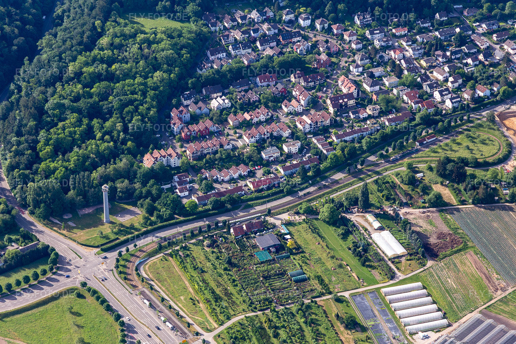 Luftbild: Zündhütle im Ortsteil Wolfartsweier in Karlsruhe im Bundesland Baden-Württemberg in Deutschland. Foto: IMG_131603.jpg vom 22.05.2022 durch Werner Riehm/FLY-FOTO.de