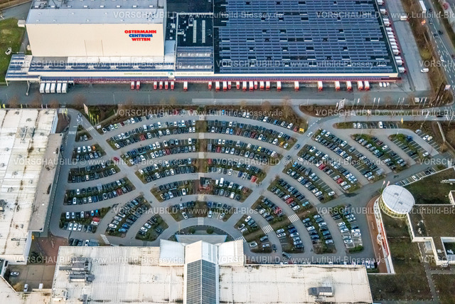 Witten230102396 | Luftbild, Ostermann Möbelhaus, Parkplätze, Rüdinghausen, Witten, Ruhrgebiet, Nordrhein-Westfalen, Deutschland
