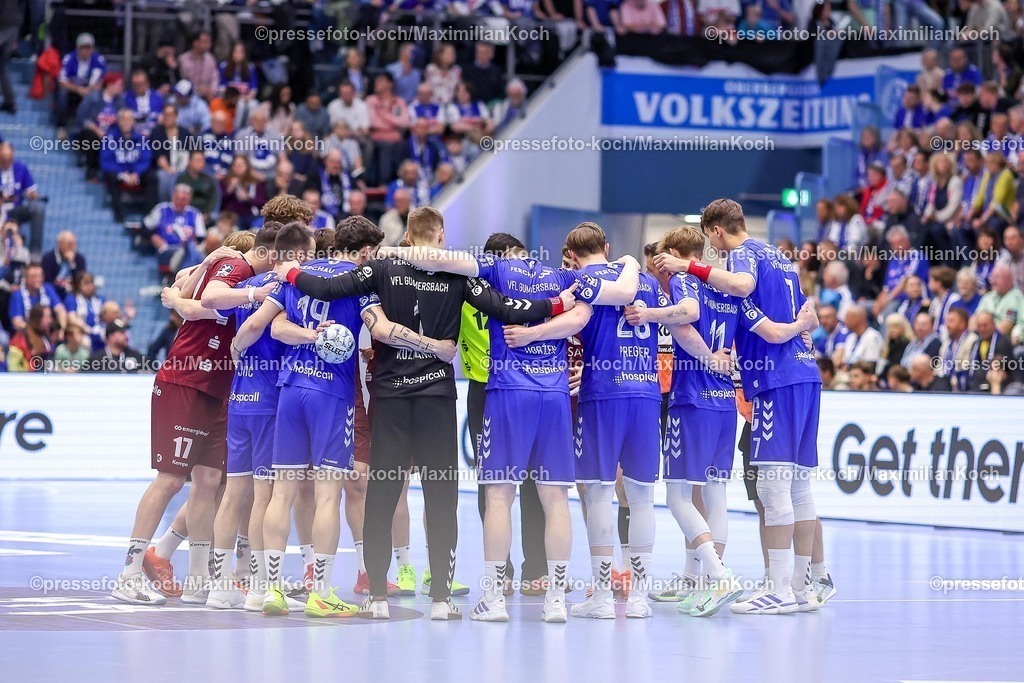 Gum25042501003 | 25.04.2025, Handball, HBL, VfL Gummersbach - 1. VfL Potsdam, Schwalbe-Arena: Mannschaftskreis